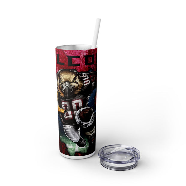 Atlanta Falcons With Animated Football Player UV-DTF 20 oz Skinny Tumbler Wrap