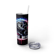 Raiders I Bleed  Football Helmet With Team Logo  UV-DTF 20 oz Skinny Tumbler Wrap