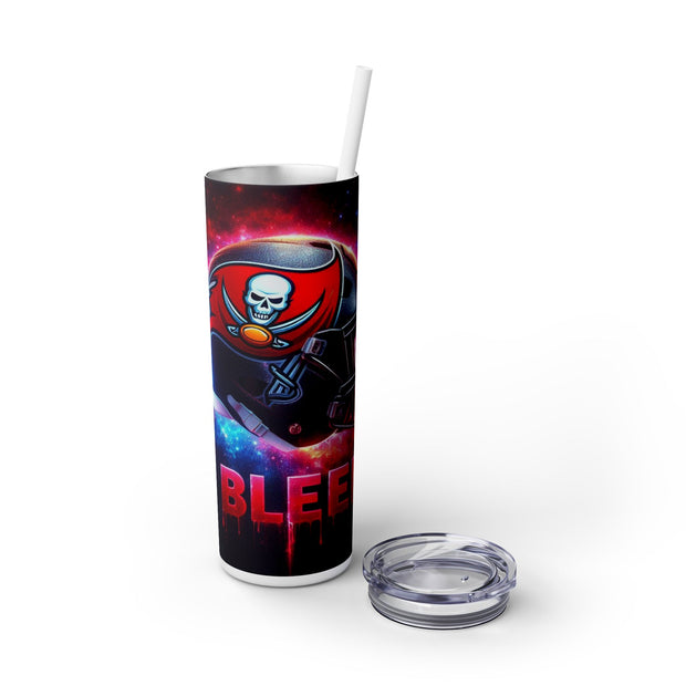 Tampa  I Bleed  Football Helmet With Team Logo UV-DTF 20 oz Skinny Tumbler Wrap