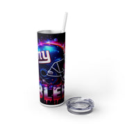 New York  I Bleed  Football Helmet With Team Logo UV-DTF 20 oz Skinny Tumbler Wrap