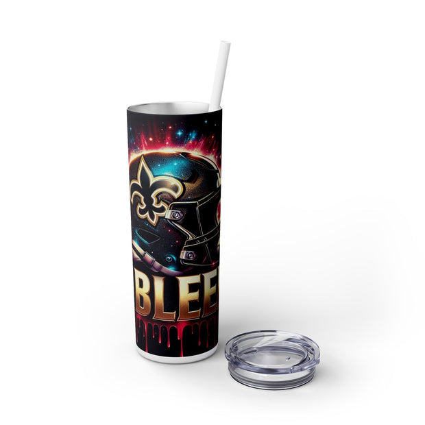 New Orleans  I Bleed  Football Helmet With Team Logo UV-DTF 20 oz Skinny Tumbler Wrap