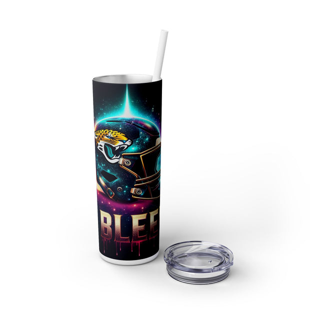 Jacksonville  I Bleed  Football Helmet With Team Logo  UV-DTF 20 oz Skinny Tumbler Wrap