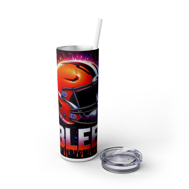 Cleveland I Bleed  Football Helmet With Team Logo UV-DTF 20 oz Skinny Tumbler Wrap