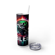 Jets I Bleed  Football Helmet With Team Logo UV-DTF 20 oz Skinny Tumbler Wrap