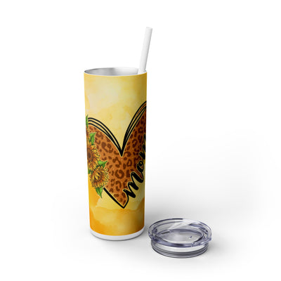 Sunflower Heart Mom UV DTF Wraps for 20 oz Skinny Tumbler