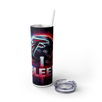 Atlanta I Bleed  Football Helmet With Team Logo  UV-DTF 20 oz Skinny Tumbler Wrap