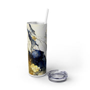 Navy Marble UV DTF Wraps for 20 oz Skinny Tumbler