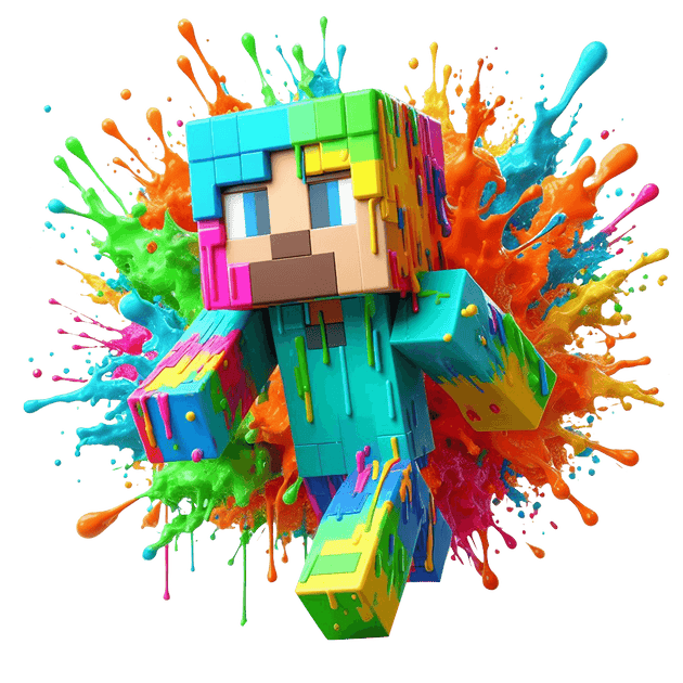 Minecraft Color Splat Orange Splatter Color Drip Minecraft DTF (direct-to-film) Transfer ...