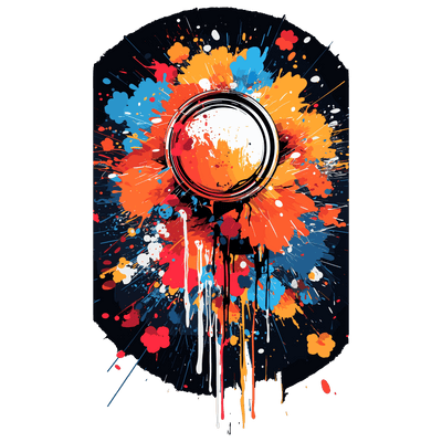 Orange & Blue Color Drip DTF (direct-to-film) Transfer