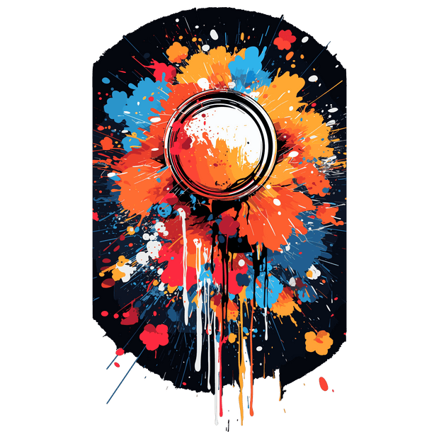 Orange & Blue Color Drip DTF (direct-to-film) Transfer