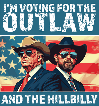 Outlaw & the Hillbilly in Cowbot Hats DTF (direct-to-film) Transfer