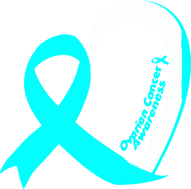 Ovarian Awareness Ribbon into a Heart DTF (direct to film) Transfer