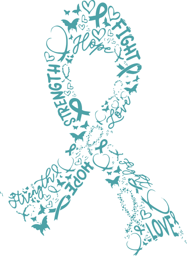 Ovarian Awareness Ribbon of Hope DTF (direct to film) Transfer