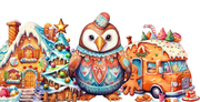 Owl Gingerbread Christmas 16oz UV DTF Libby Cup Wrap