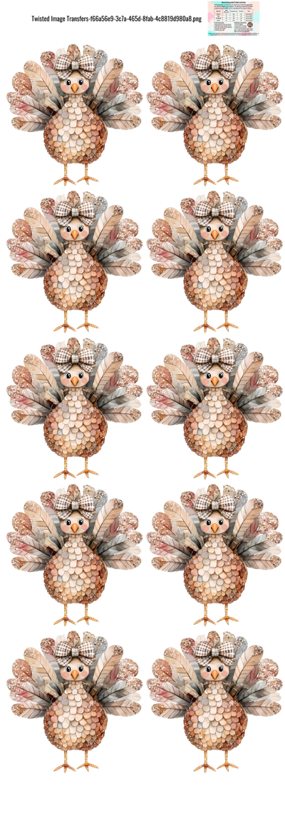 Pretty Turkey 60x22" DTF Ready to Ship Gang Sheet