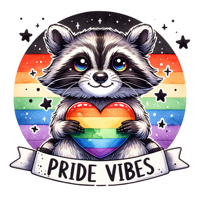 PRIDE VIBES RACCOON DTF (direct-to-film) Transfer