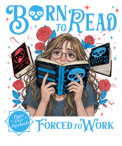 Pages over Paychecks in Blue DTF (direct-to-film) Transfer