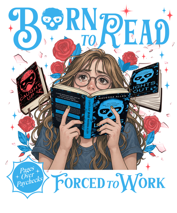 Pages over Paychecks in Blue DTF (direct-to-film) Transfer