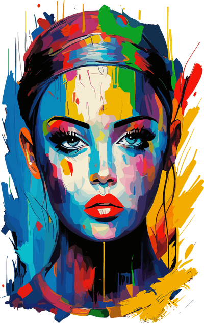 Painted Woman With Long Lashes DTF (direct-to-film) Transfer