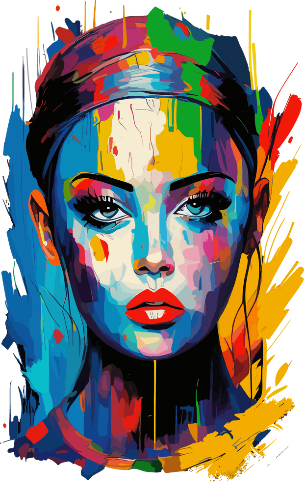 Painted Woman With Long Lashes DTF (direct-to-film) Transfer