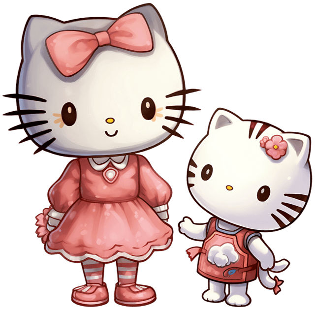 Pair of Hello Kitty in Pale DTF (direct-to-film) Transfer – Twisted ...