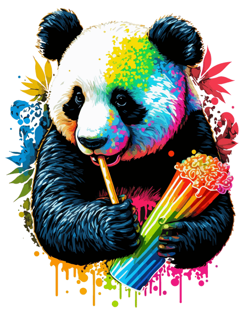 Panda Color Drip DTF (direct-to-film) Transfer – Twisted Image Transfers