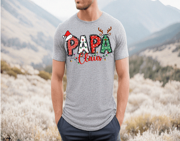 Papa Claus T-Shirt with DTF Direct to Film Transfer: Celebrate with a Jolly Twist! - Twisted Image Transfers