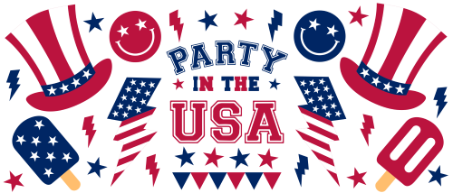 Party In the USA 16oz UV DTF Libby Wrap