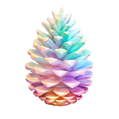 Pastel Bright Christmas Pinecone DTF (direct-to-film) Transfer