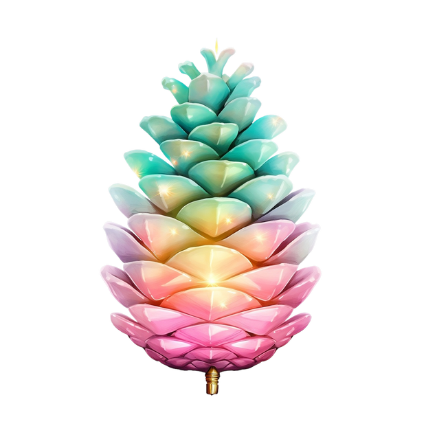 Pastel Colored Pinecone DTF (direct-to-film) Transfer