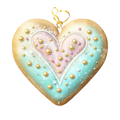 Pastel Heart Ornament DTF (direct-to-film) Transfer