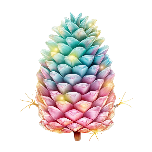 Pastel Pinecone With Stem DTF (direct-to-film) Transfer