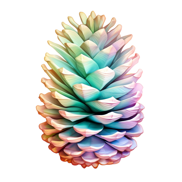 Pastel Pinecone With Yellow on Top DTF (direct-to-film) Transfer