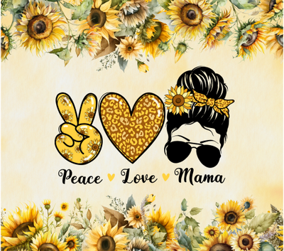 Peace Love Mama UV DTF Wraps for 20 oz Skinny Tumbler