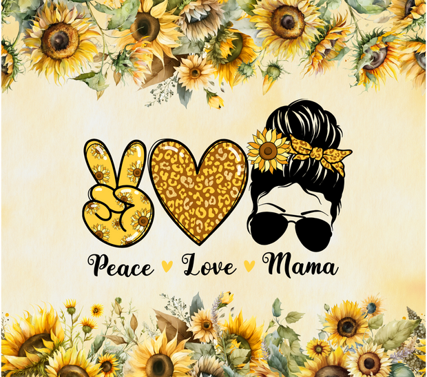 Peace Love Mama UV DTF Wrap for 20 oz Skinny Tumbler