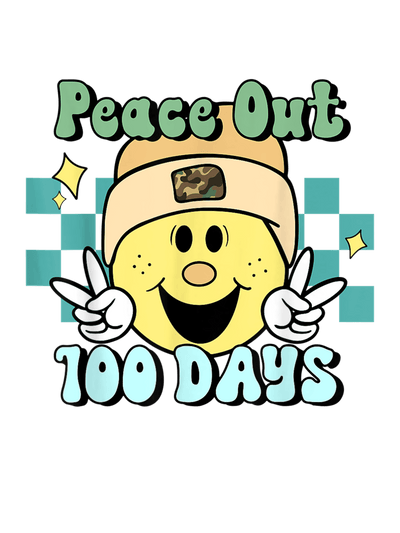 Peace Out 100 Days of School DTF Direct to Film Transfer - Twisted Image Transfers