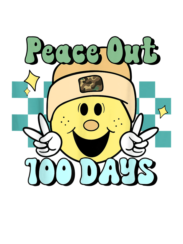 Peace Out 100 Days of School DTF Direct to Film Transfer - Twisted Image Transfers