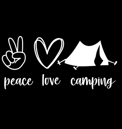 Peace Love Camping White Background DTF (direct-to-film) Transfer