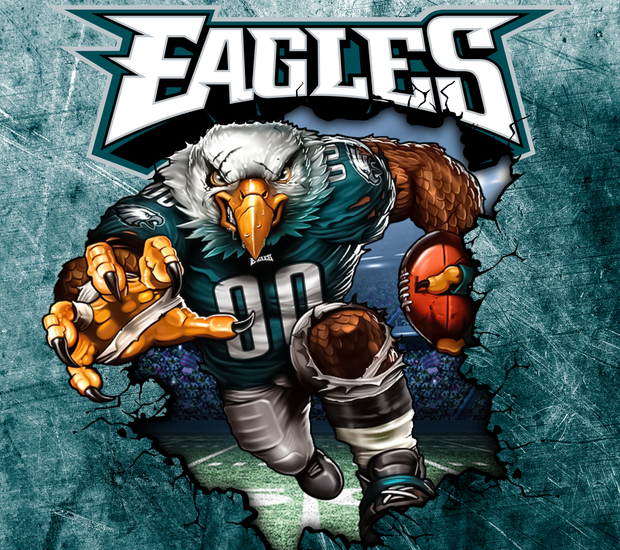 Philadelphia Eagles With Animated Football Player UV-DTF 20 oz Skinny Tumbler Wrap