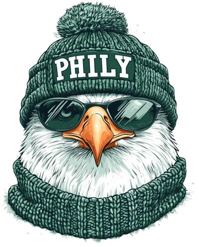 Phily Cap in Green DTF (direct-to-film) Transfer