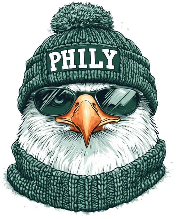 Phily Cap in Green DTF (direct-to-film) Transfer