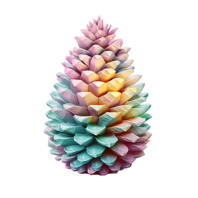 Pinecone in Pastel Colors DTF (direct-to-film) Transfer