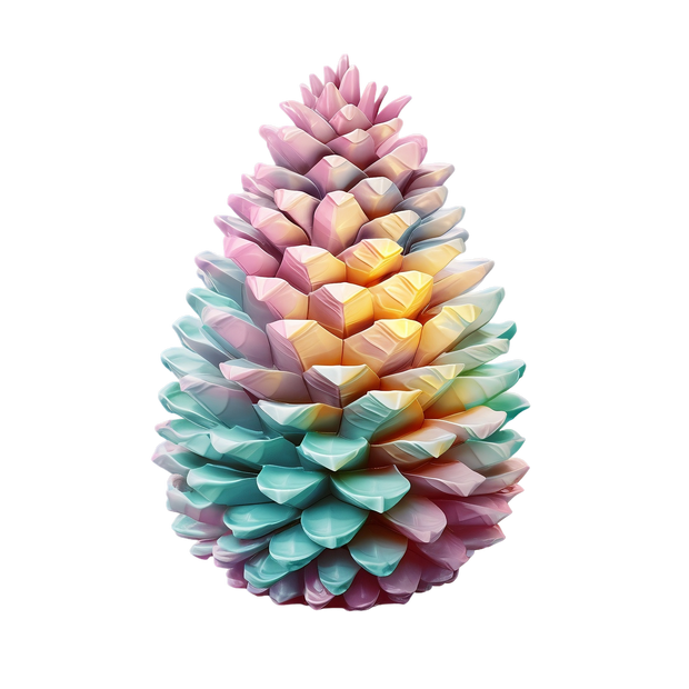 Pinecone in Pastel Colors DTF (direct-to-film) Transfer