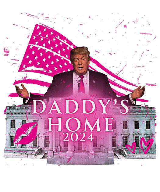 Pink Flag Lips Trump Home 2024 DTF (directtofilm) Transfer Twisted