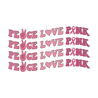 Pink Love Peace DTF (direct-to-film) Transfer