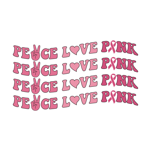 Pink Love Peace DTF (direct-to-film) Transfer