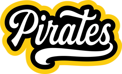 Pirates Yellow and White Font Sports DTF (direct-to-film) Transfer