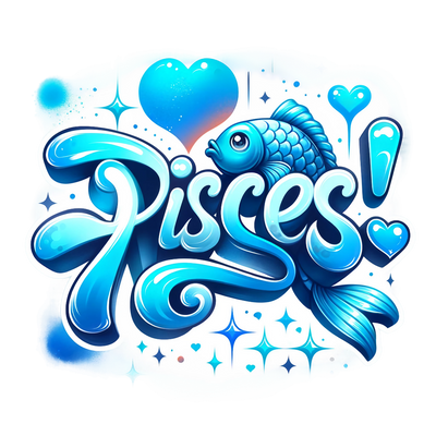 Pisces 1 Blue Zodiac DTF (direct-to-film) Transfer