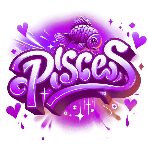 Pisces 2 Purple Zodiac DTF (direct-to-film) Transfer