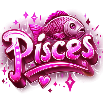 Pisces 3 Pink Zodiac DTF (direct-to-film) Transfer